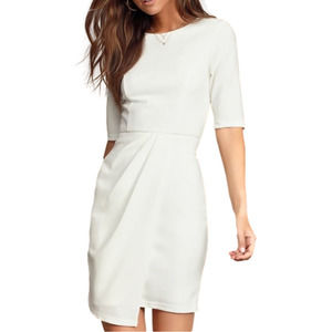 LULUS Westwood White Half Sleeve Sheath Dress Size M